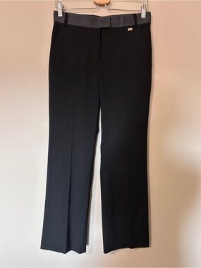 Escada Pure Virgin Wool Black Dress Pants Size 34 or 4 Neutral Quiet Luxury